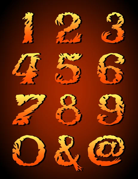 Streszczenie sztuka czcionki, ręcznie rysowane numery (1,2,3,4,5,6, 7,8,9,0) — Wektor stockowy