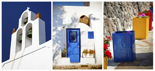Santorini fotoğrafları kolaj bir — Stok fotoğraf