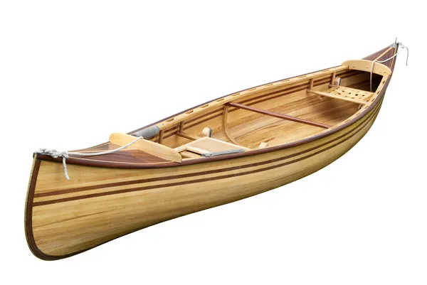 Pequeno barco a remo em branco — Fotografia de Stock