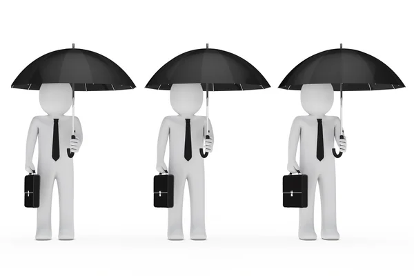 stock image Businessmen hold black umbrella