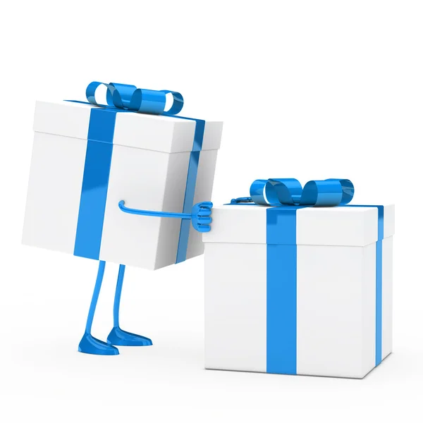 Figur schieben Geschenkbox — Stockfoto