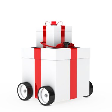 Christmas gift vehicle clipart