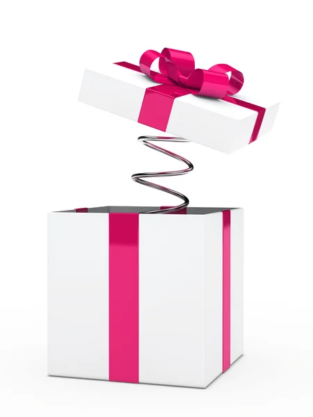 Pembe Beyaz hediye kutusu — Stok fotoğraf