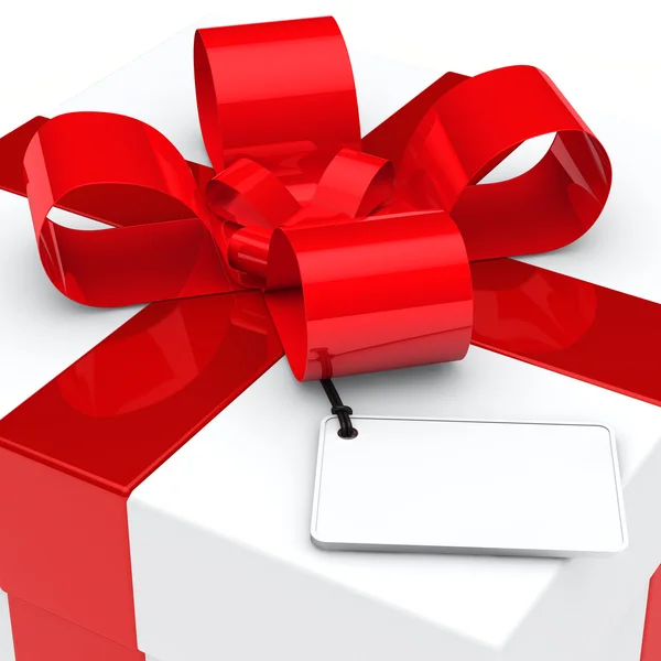 Geschenkbox rote Schleife — Stockfoto
