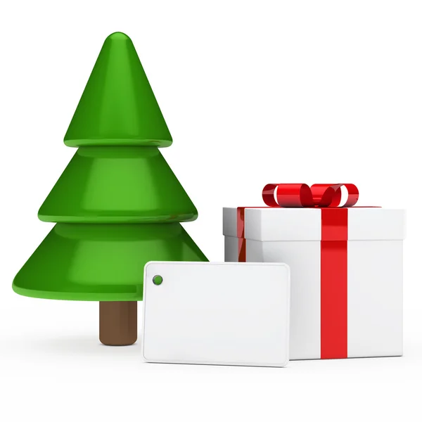 Árbol de Navidad y regalo —  Fotos de Stock