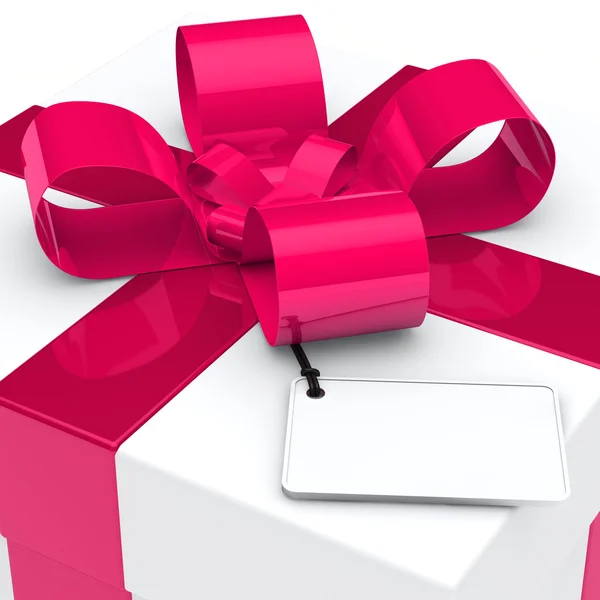 선물 상자 핑크 리본 — 스톡 사진
