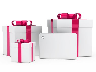 Gift box pink ribbon clipart