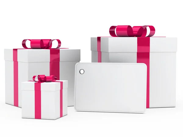 선물 상자 핑크 리본 — 스톡 사진