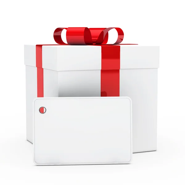 Geschenkbox rote Schleife — Stockfoto
