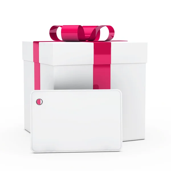 Caja de regalo cinta rosa — Foto de Stock