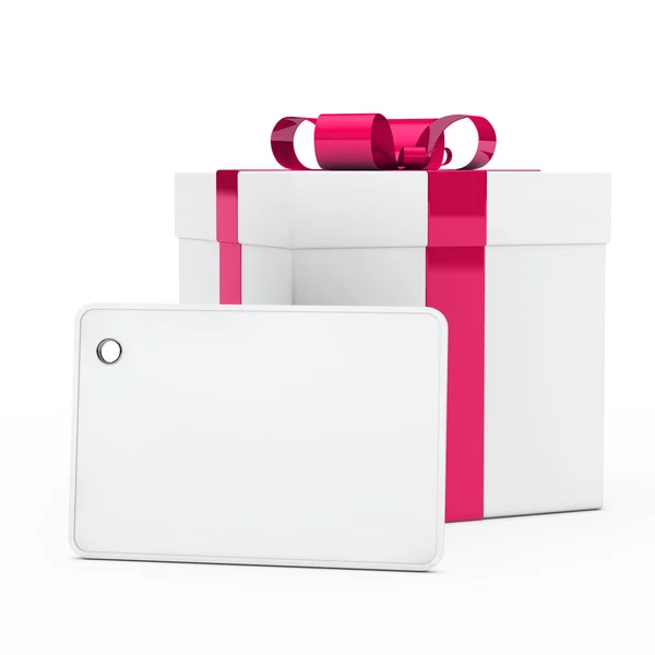Geschenk box roze lint — Stockfoto