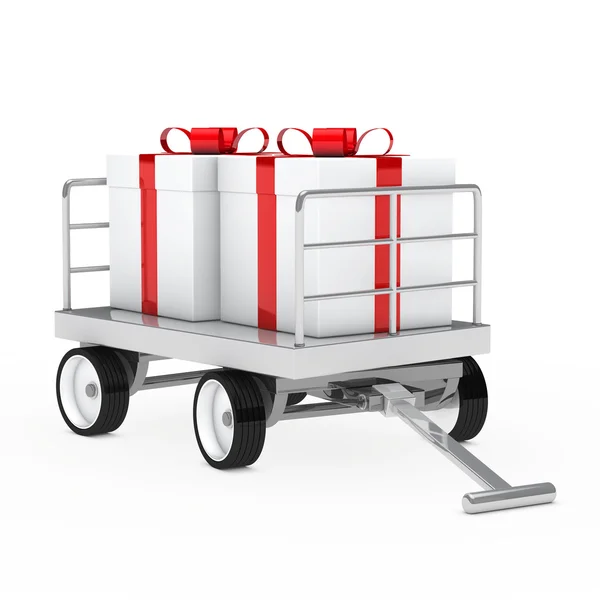 Weihnachtsgeschenkwagen — Stockfoto