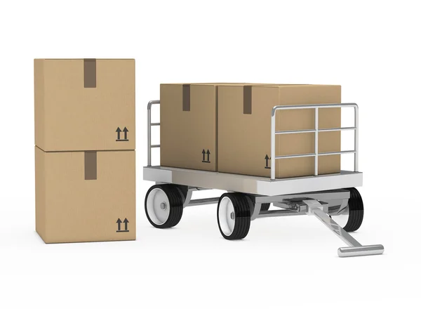 Transport trolly with packages — Stock Photo, Image
