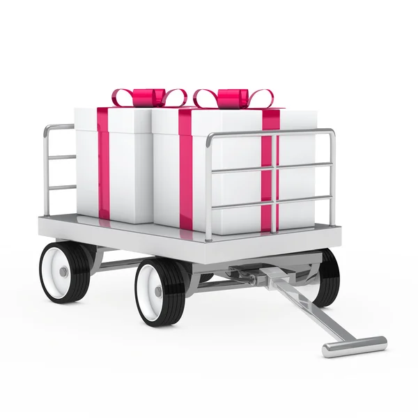 Vánoční dárek vozík — Stock fotografie