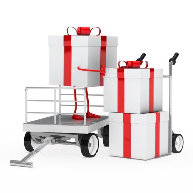 Gift box onload trolley clipart