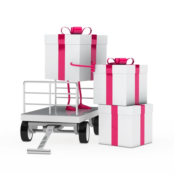 Gift box onload vagn — Stockfoto
