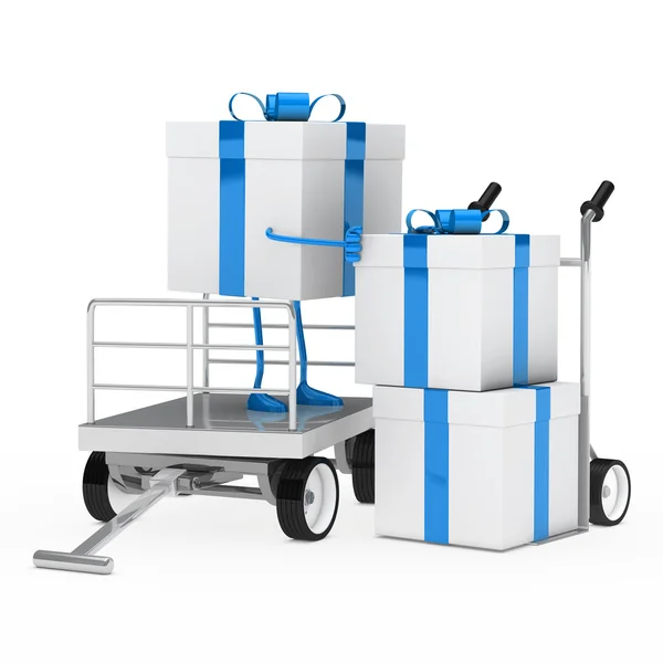 Dárkový box onload vozík — Stock fotografie