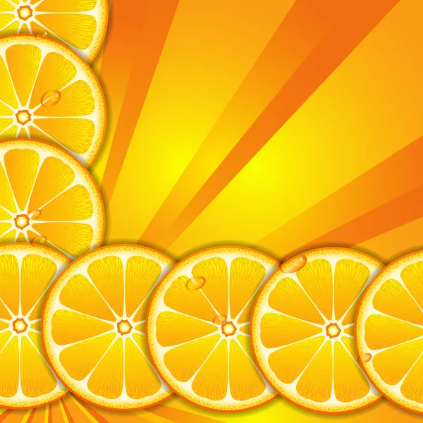 オレンジ スライスの背景 — ストックベクタ