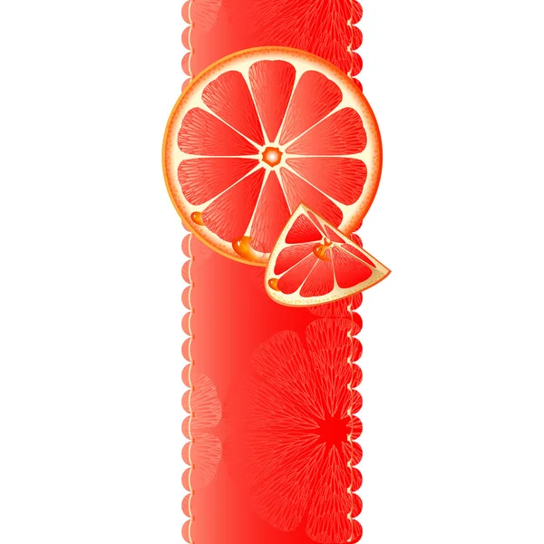 Vertical banner with juicy slices of grapefruit — Wektor stockowy