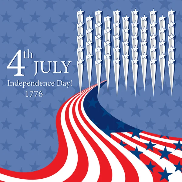 Šťastný den nezávislosti s hvězdou a vlajky. — Stockový vektor