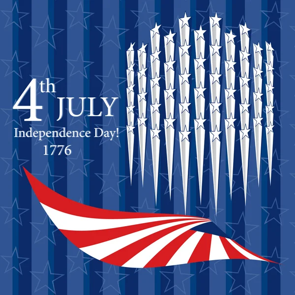 Feliz Día de la Independencia con estrella y bandera . — Archivo Imágenes Vectoriales