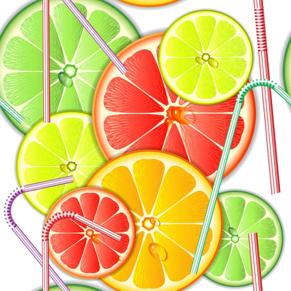 Seamless mönster citrusfrukter — Stock vektor