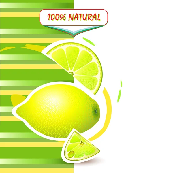 Sfondo con limone fresco — Vettoriale Stock