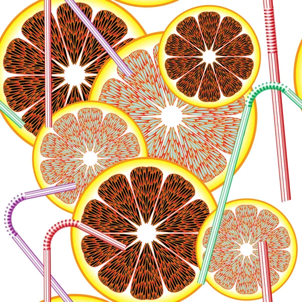 无缝模式柑橘类水果 — 图库矢量图片