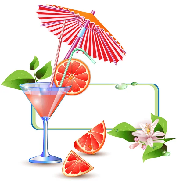 Екзотичний банер з соковитими скибочками грейпфрута — стоковий вектор