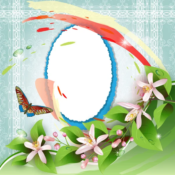 Cadre avec de belles fleurs — Image vectorielle