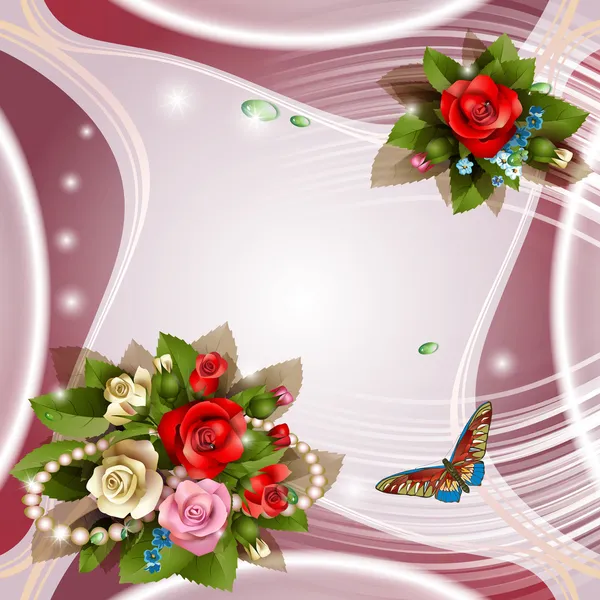 Eleganter Hintergrund mit schönen Rosen — Stockvektor