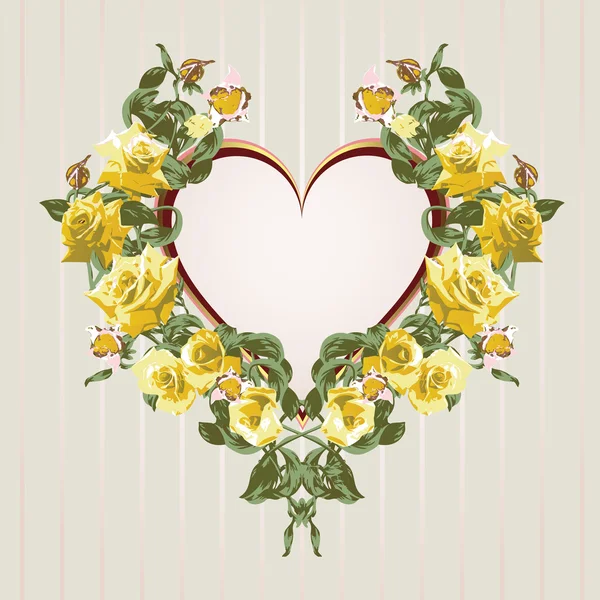 Cadre de roses jaunes — Image vectorielle