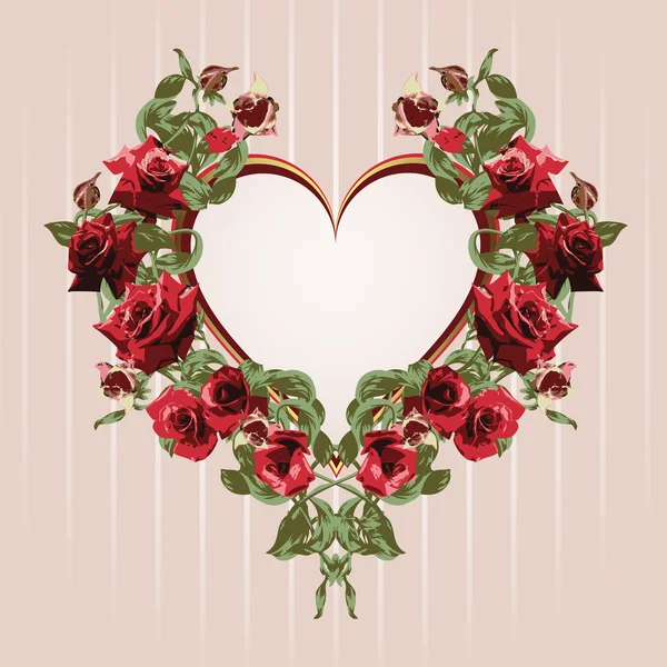 Cadre de roses rouges — Image vectorielle