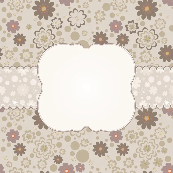 Carte avec fleurs et cercles — Image vectorielle