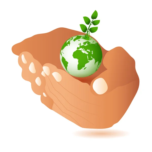 Hands and Earth — Stock Vector