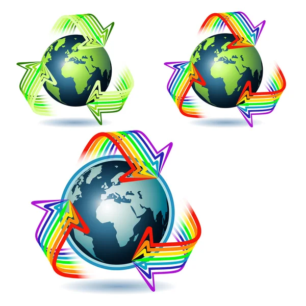 Trois planète Terre — Image vectorielle