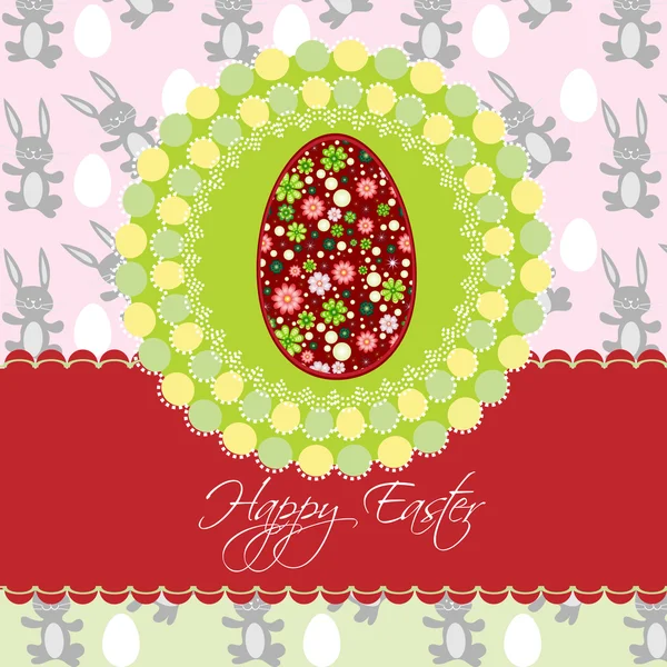 Paskalya kartı ile yumurta — Stok Vektör