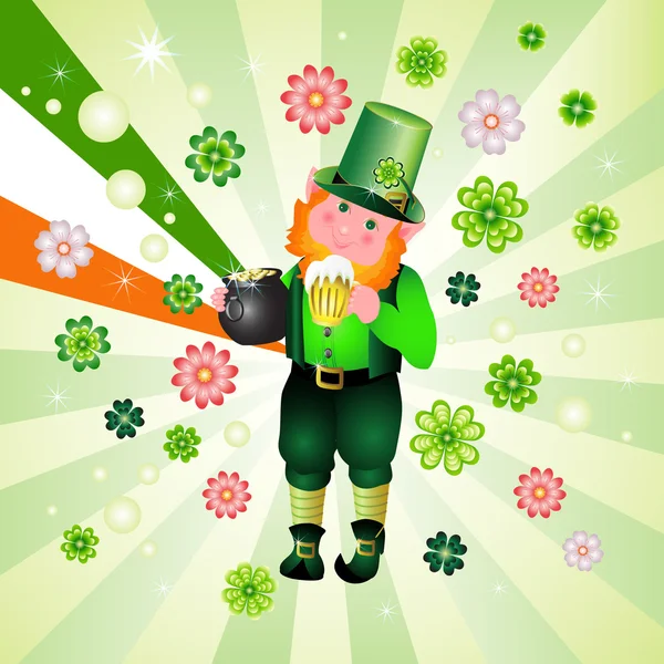 St. Patrick's Day leprechaun — Stock Vector