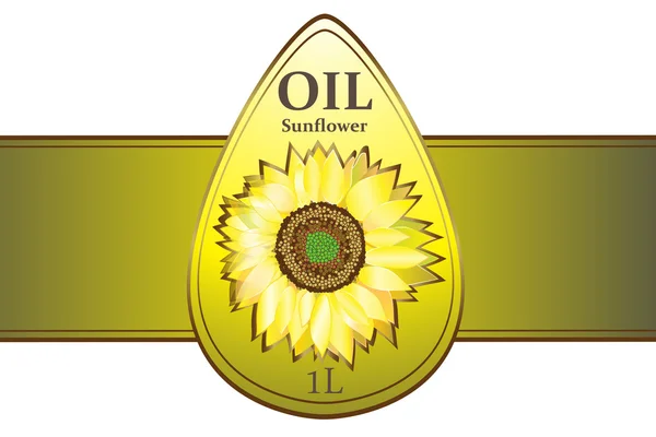 Etiquettes design huile de tournesol — Image vectorielle