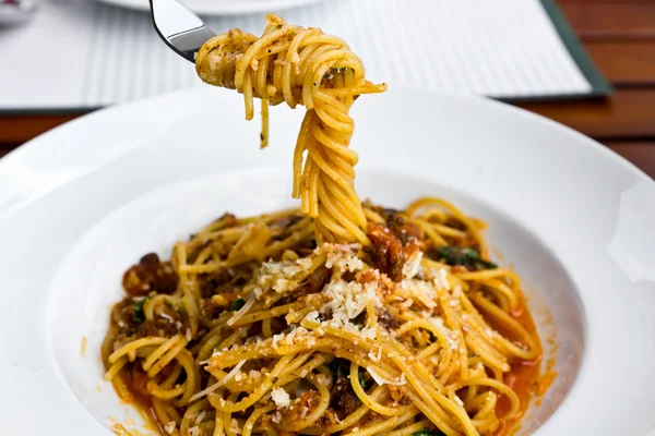 Espaguetis en el tenedor Fotos De Stock Sin Royalties Gratis