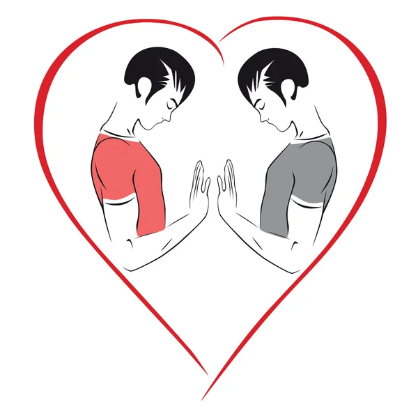 Illustration av ett par gay — Stock vektor