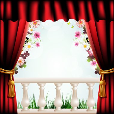 Railing with columns clipart