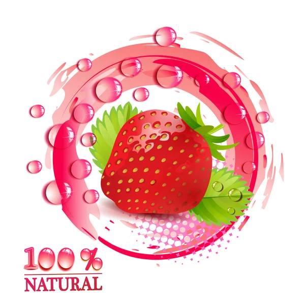 Φράουλα με φύλλα — Διανυσματικό Αρχείο