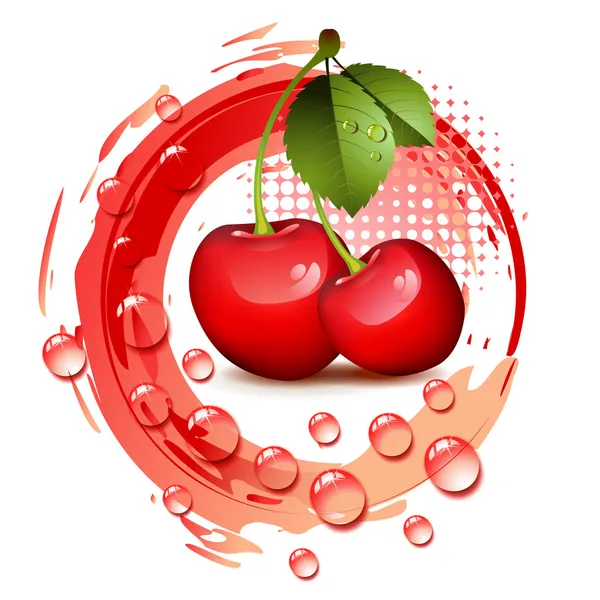 Ripe cherry — Stock Vector