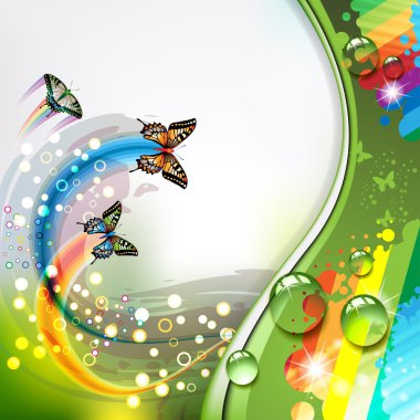 Background with butterflies clipart