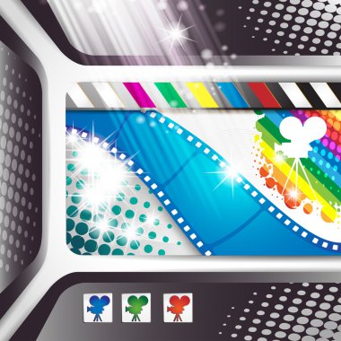 Banner with film frames clipart