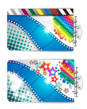 Film frames and stars clipart