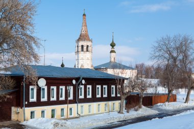 Katedral karşı mavi gökyüzü background.suzdal, Rusya Federasyonu