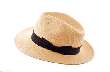 Panama şapka üzerine beyaz izole