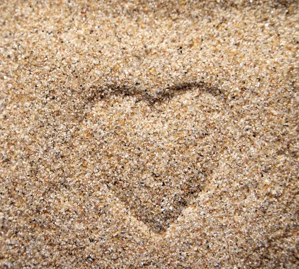 Sandstranden hjärta — Stockfoto